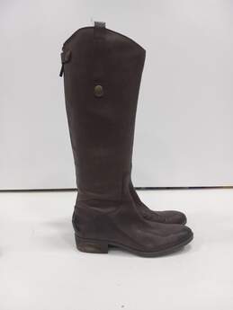 Sam Edelman Brown Leather Zip Riding Style Boots Size 7M