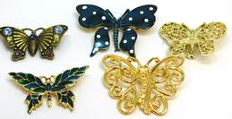 VNTG & Mod Gold Tone Butterfly Brooch Lot