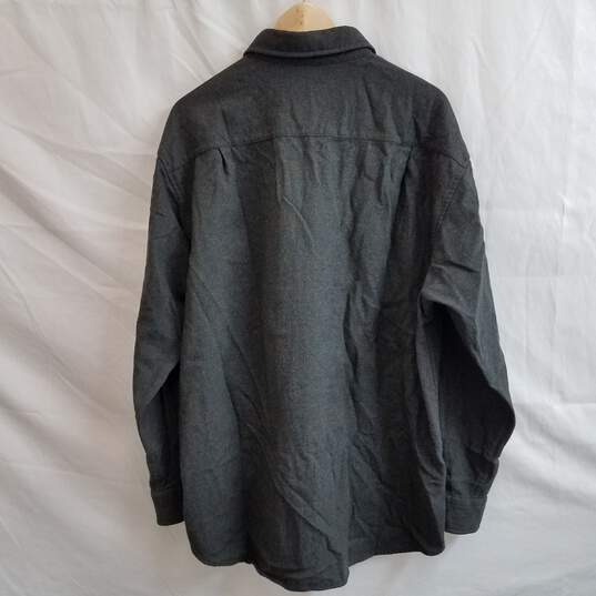 Pendleton dark hunter green wool button up shirt elbow patches men's XL image number 3