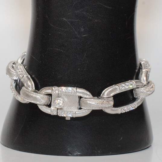 Judith Ripka Signed Sterling Silver CZ Accent Bracelet - 32.61g image number 2