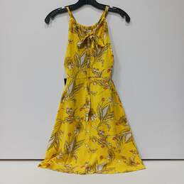 Express Women's Floral Yellow Dress Size XXS alternative image