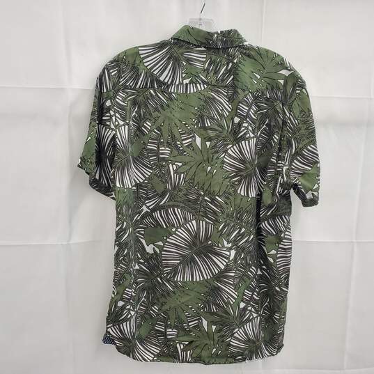 Ted Baker Green White Palm Print Men's Button Up Shirt Size 4 image number 2