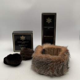 The Michael Levin Collection Womens Brown Mink Earmuff And Fox Headband