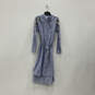 NWT Womens Blue White Striped Long Sleeve Button Front Shirt Dress Size M image number 1
