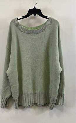 Free People Green Long Sleeve Sweater - Size Large