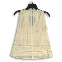 NWT Nanette Lepore Womens Cream Embellished Lace Button Front Blouse Top Size 4 alternative image