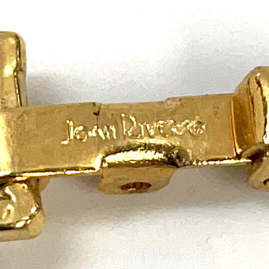 Designer Joan Rivers Gold-Tone Red Enamel Lady Bugs Chain Bracelet image number 4