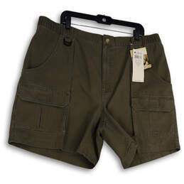 NWT Mens Green Flat Front Regular Fit Pockets Comfort Cargo Shorts Sz 42X7