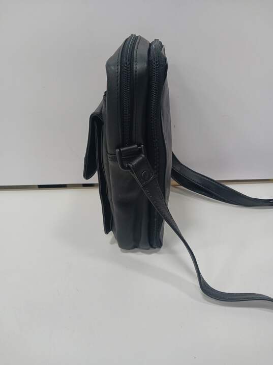 Scully by Dan Scully Black Leather Crossbody Bag Purse image number 3