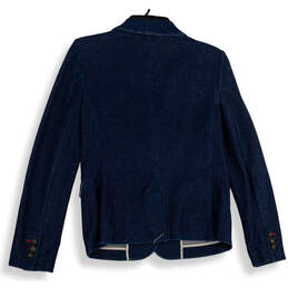 NWT Womens Blue Long Sleeve Notch Lapel Two Button Blazer Size M Petite alternative image