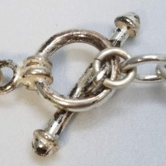 Sterling Silver Rolo Chain Trinket Box Charm 7 7/8inch Bracelet 14.0g image number 9
