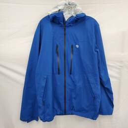 Mountain Hardwear WM's Blue Hood Zipper Windbreaker Size XL