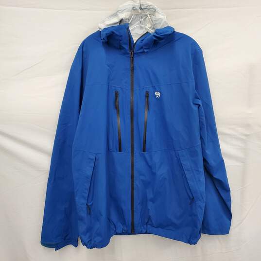 Mountain Hardwear WM's Blue Hood Zipper Windbreaker Size XL image number 1