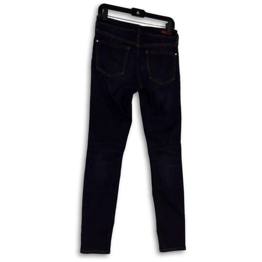Womens Blue Denim Pockets Dark Wash Regular Fit Skinny Leg Jeans Size 27 image number 2