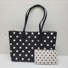 Kate Spade NY Bleeker Sunshine Dot Print Tote Bag in Black/White 15x11x6.5"