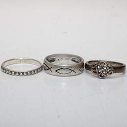 Assortment of 3 Shube Sterling Silver Rings (Size 6.75-7.75) - 8.24g alternative image