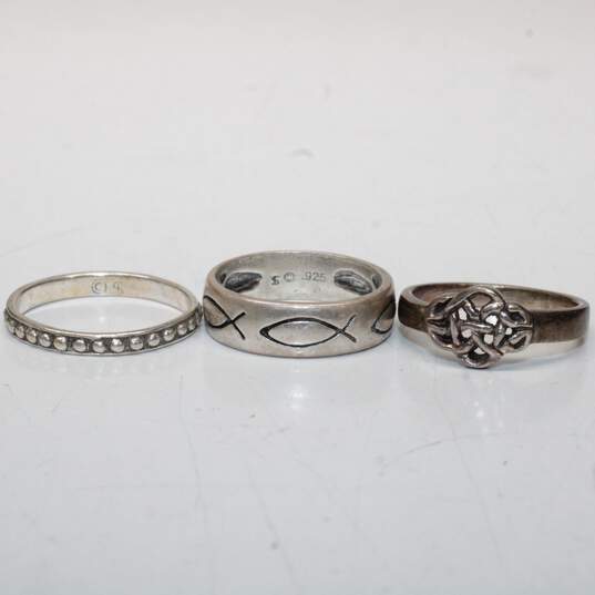 Assortment of 3 Shube Sterling Silver Rings (Size 6.75-7.75) - 8.24g image number 2