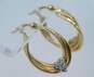 14K Yellow Gold Diamond Accent Heart Oval Hoop Earrings 2.0g image number 3