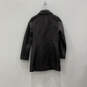 Womens Black Leather Long Sleeve Button Front Quilted Jacket Size Small image number 2