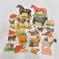 Vintage Die Cut Cardboard Farm Animal Toys W/ Wood Stands image number 3