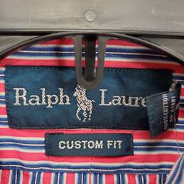Ralph Lauren Men Pink Stripe Button Up Shirt L