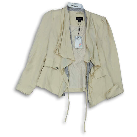 NWT Womens Khaki Long Sleeve Pockets Open Front Blazer Size Medium image number 1