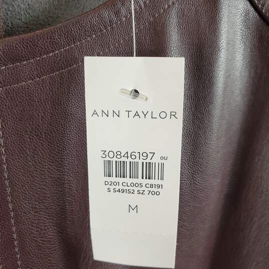 Ann Taylor Women Brown Faux Leather Vest M NWT image number 5