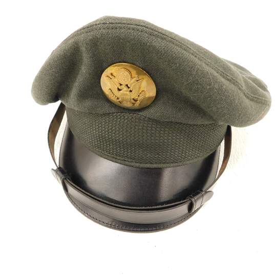 2 Vintage Green Military Caps image number 3