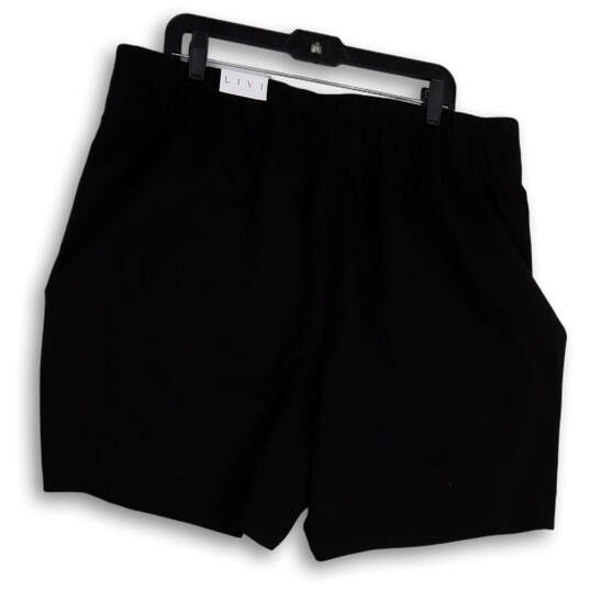NWT Womens Black Flat Front Drawstring Elastic Waist Sweat Shorts Sz 18/20 image number 2