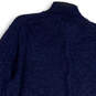 Mens Blue Knitted 1/4 Zip Mock Neck Long Sleeve Pullover Sweater Size XL image number 4