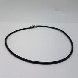 14k Gold White Gold Rubber Necklace 6.1g