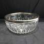 Trio of Silver Rimmed Glass Serving Bowls image number 4