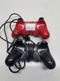 x2 Sony Playstation Controllers Wireless and Corded Black & Red image number 3