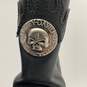 Mens Delinquent 91229 Black Leather Willie G Skull Side Zip Biker Boots Size 8.5 image number 6