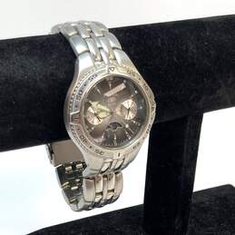 Designer Fossil BQ-9142 Silver-Tone Round Chronograph Bracelet Wristwatch