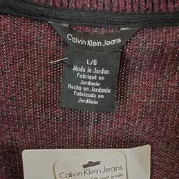 Calvin Klein Men Maroon Sweater Half Zip Sz L alternative image