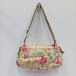 Fossil Classic Brand Floral Fabric Crossover Bag