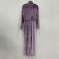 NWT Womens Purple Long Sleeve Wide Leg One-Piece Jumpsuit Size L/10 image number 2