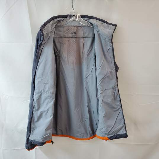 Gray with Orange Details Zipper Jacket Size Large image number 3