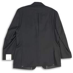 NWT Mens Black Notch Lapel Flap Pocket Long Sleeve Two Button Blazer Size 48 alternative image