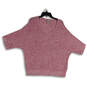 Womens Pink Knitted V-Neck Short Sleeve Pullover Sweater Size X-Large image number 1