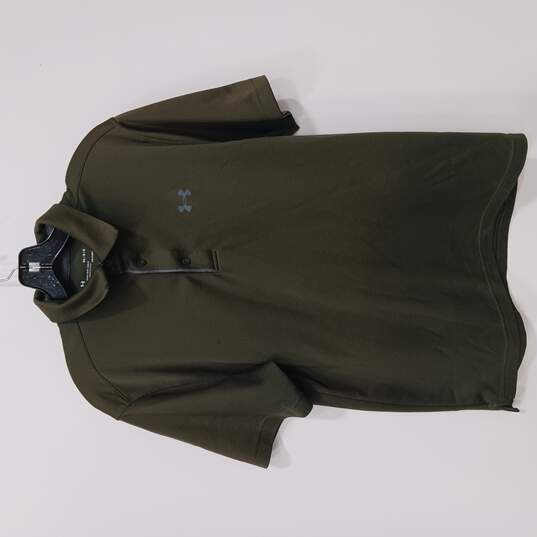 Men's Olive Green HeatGear Loose Polo Shirt Size M image number 1