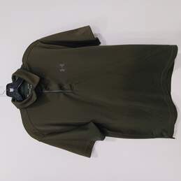 Men's Olive Green HeatGear Loose Polo Shirt Size M