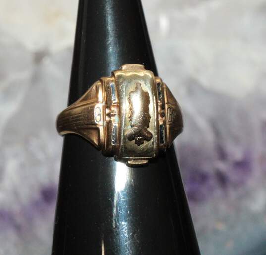 Vintage Josten 10K Yellow Gold 1951 Class Ring Size 4.25 - 3.70g image number 4