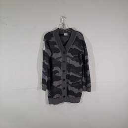Womens Camouflage Long Sleeve Button-Front Cardigan Sweater Size Medium