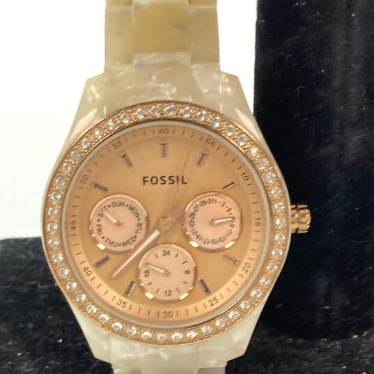 Designer Fossil ES-2887 Chronograph Round Dial Quartz Analog Wristwatch image number 1
