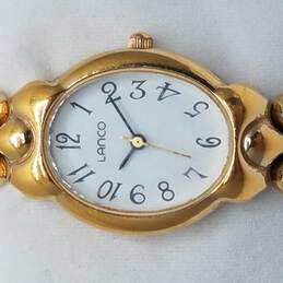 Lanco Gold Tone 22mm Oval Shaped Bracelet Watch