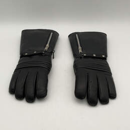 Mens Black Genuine Leather Gauntlet Outdoor Motorcycle Gloves Size Large alternative image