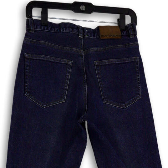 Womens Blue Dark Wash Denim Stretch Pockets Classic Skinny Leg Jeans Size 6 image number 4