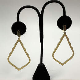 Designer Kendra Scott Gold-Tone Engraved Sophee Clip On Drop Earrings
